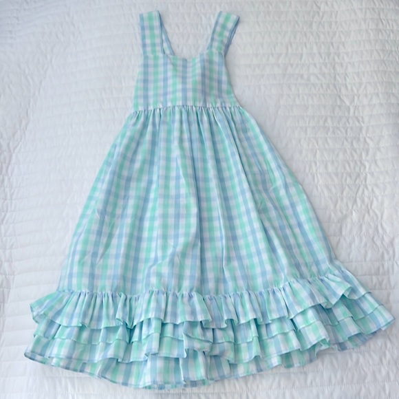 NWT! Gingham Tiered Ruffle Dress from Banana Split Kids - Picture 1 of 5